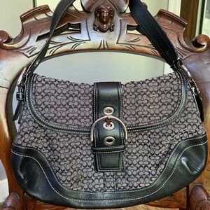 Vintage Coach Handbag with leather trim